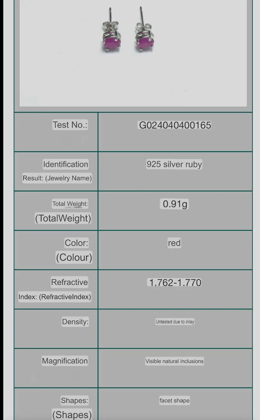 Ruby S925 Silver Earrings image indicator(4)