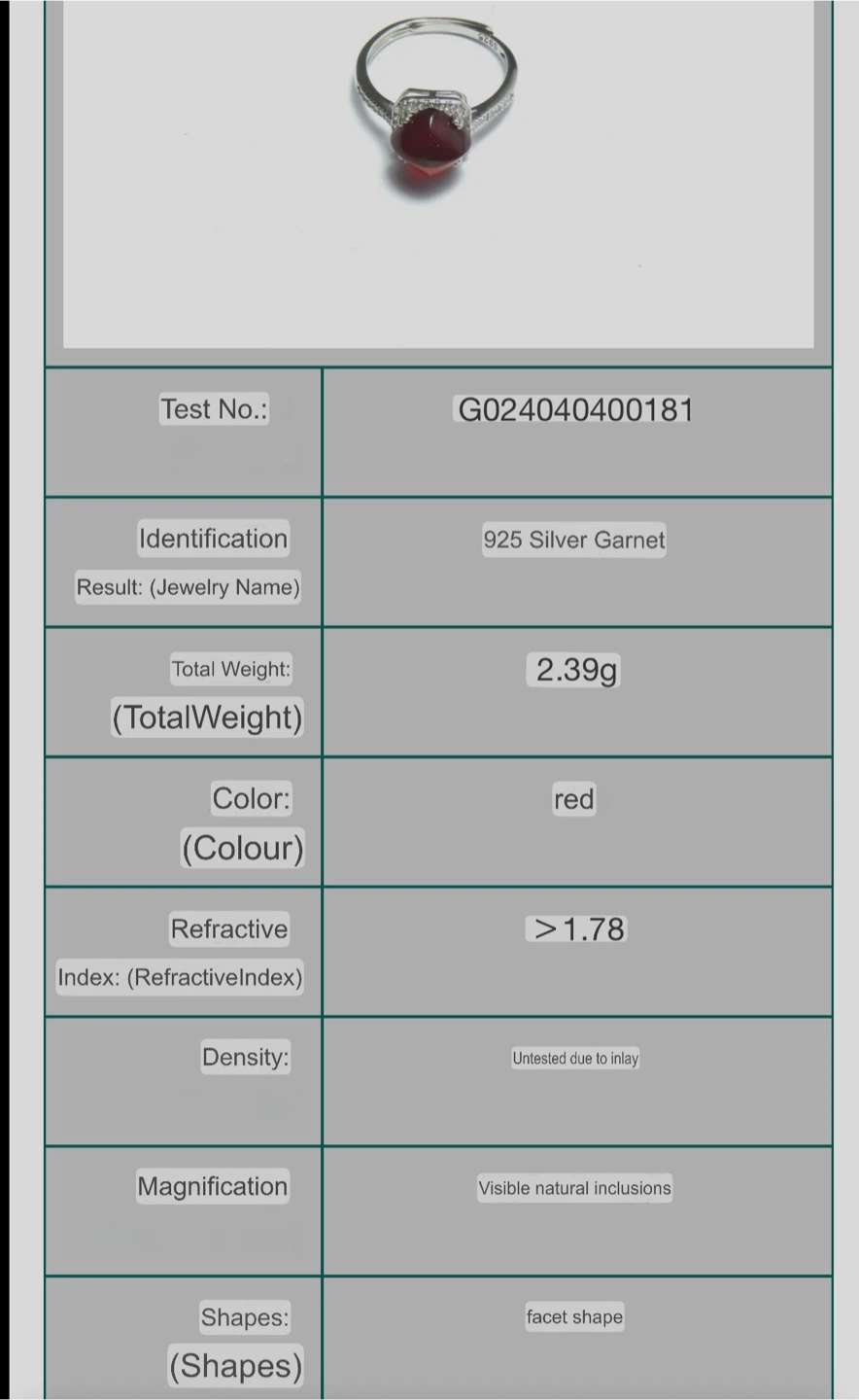 Red Garnet S925 Silver Ring - photo 4