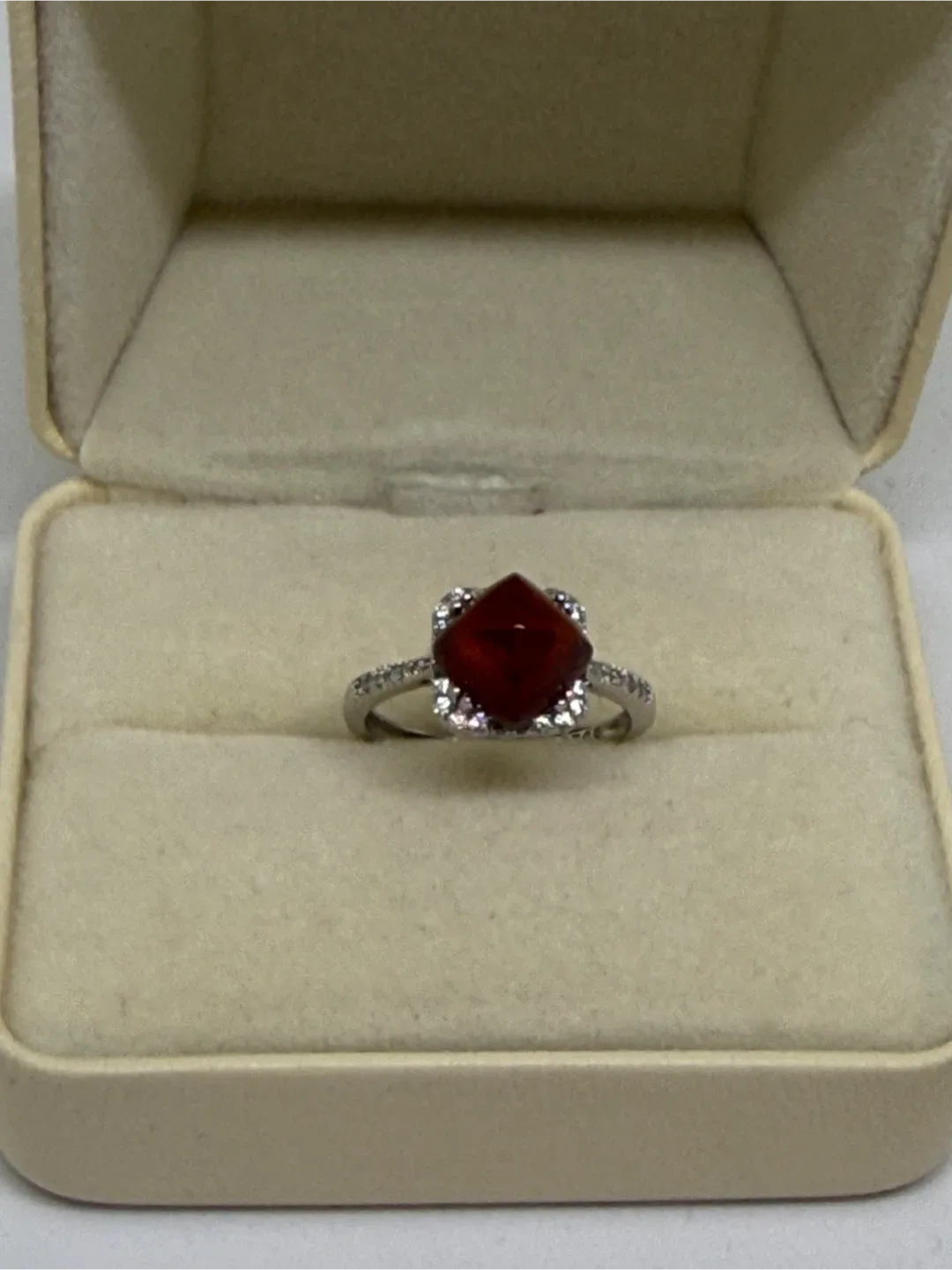 Red Garnet S925 Silver Ring thumbnail