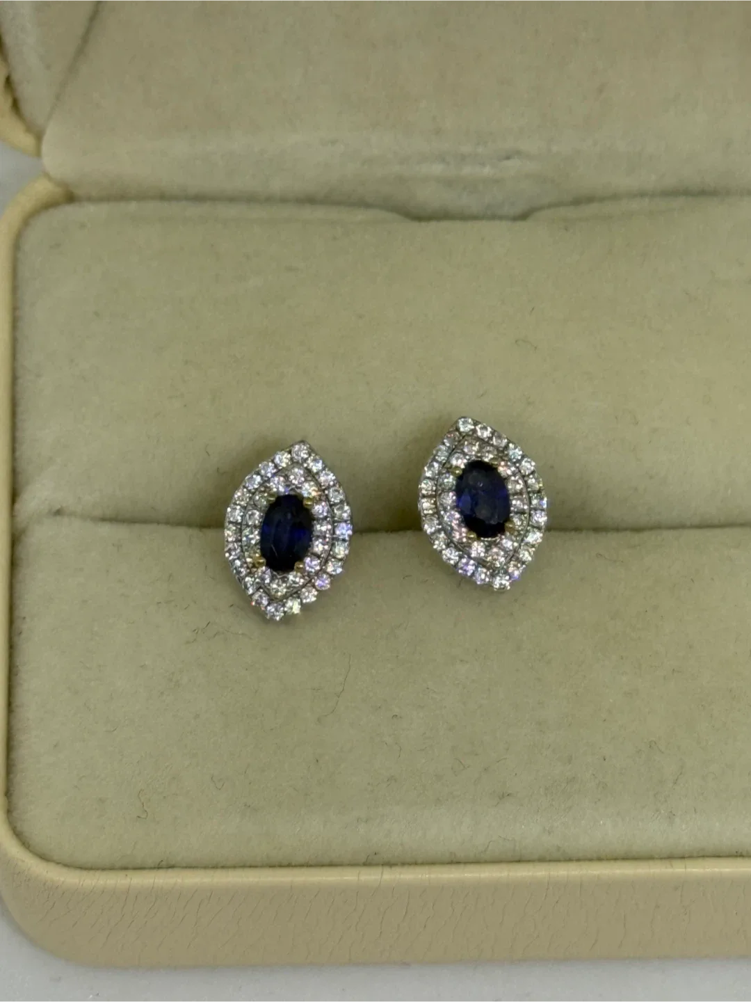 Royal blue Sapphire S925 Silver Earrings thumbnail