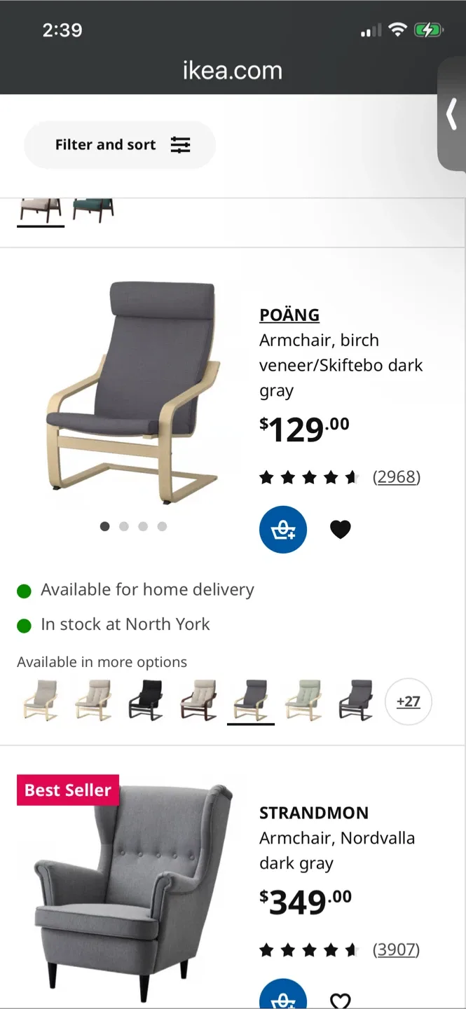 IKEA POÄNG Armchair  plus leg rest thumbnail