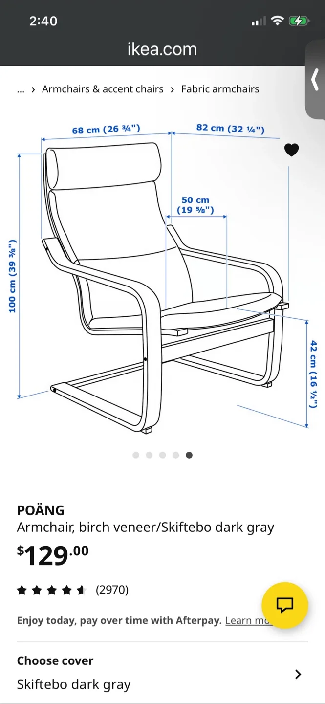 IKEA POÄNG Armchair  plus leg rest image indicator(4)