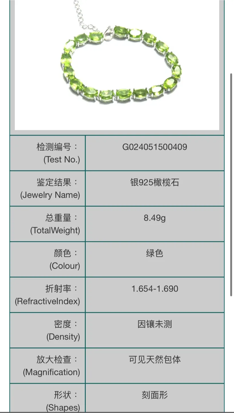 Green Peridot S925 Silver Bracelet image indicator(4)