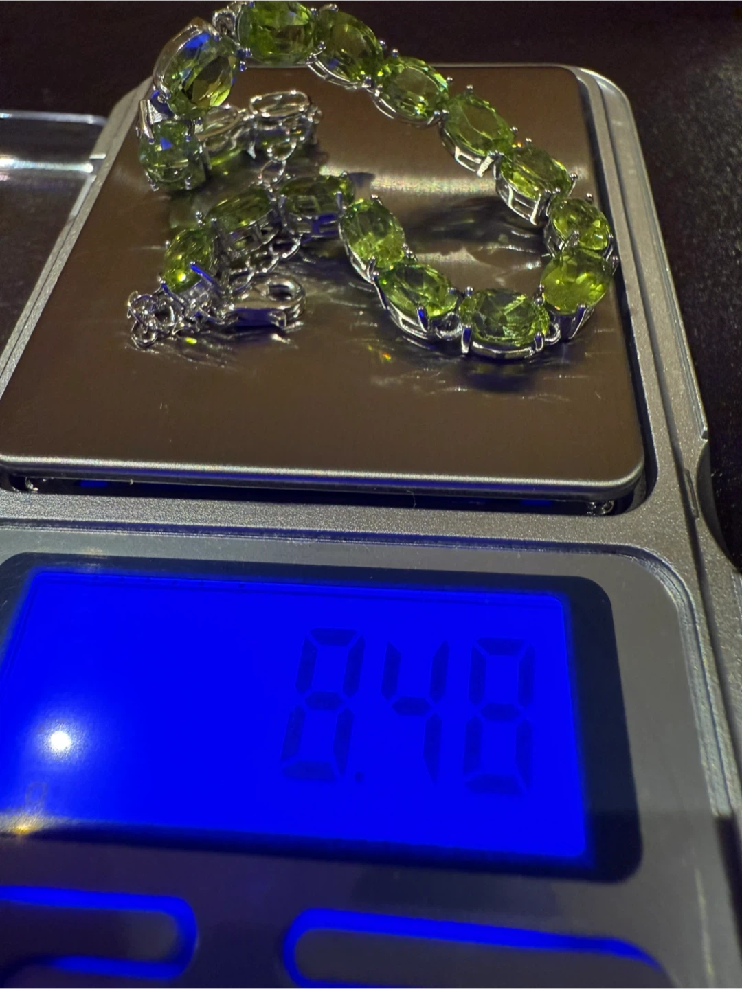 Green Peridot S925 Silver Bracelet - photo 2