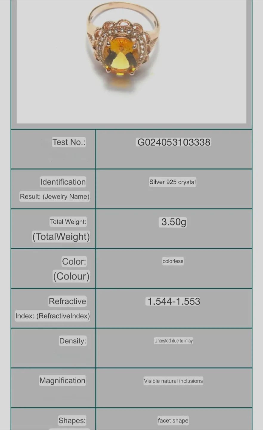 Natural Citrine Crystal S925 Silver Ring image indicator(4)