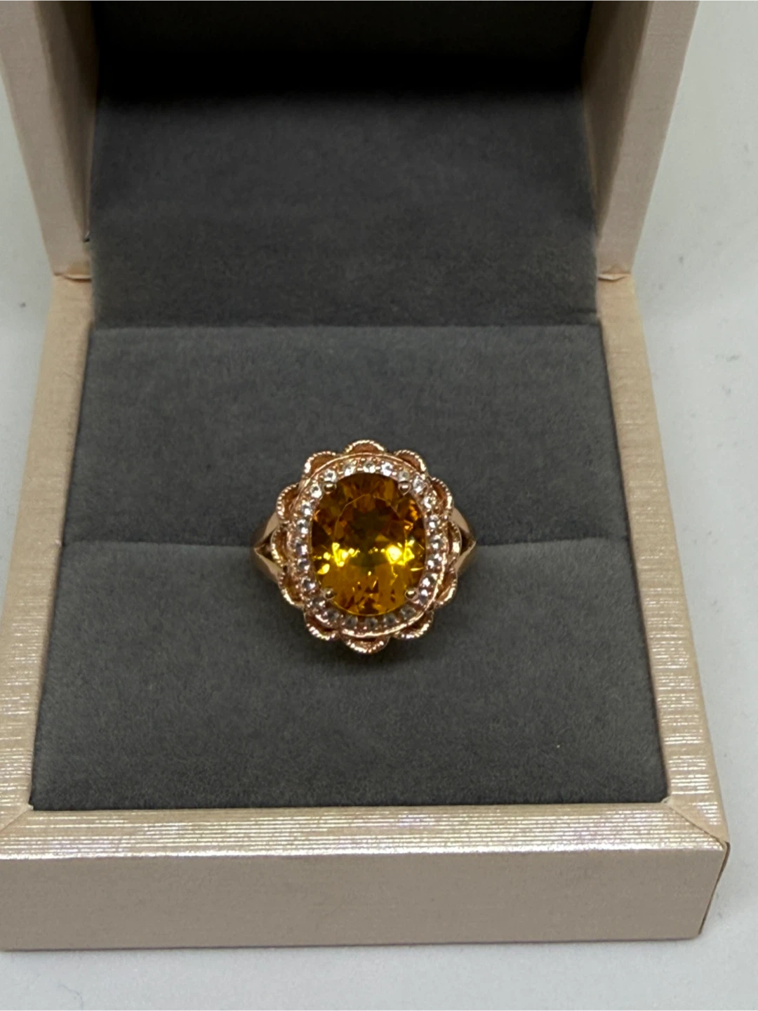 Natural Citrine Crystal S925 Silver Ring - photo 2
