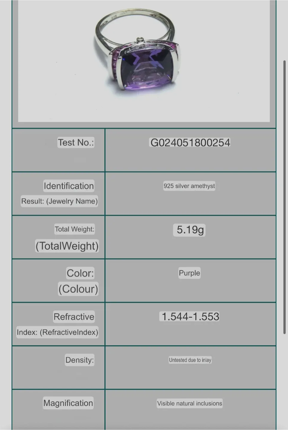 Royal Purple Amethyst S925 Silver Ring image indicator(4)