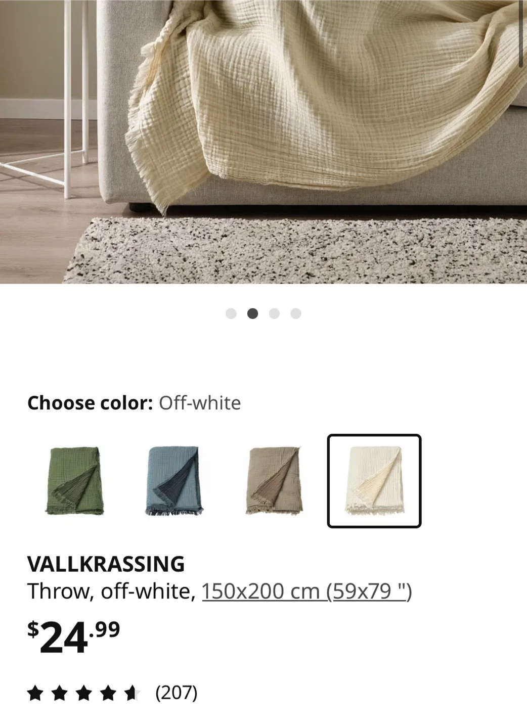 IKEA VALLKRASSING Throw 🥕 image indicator(5)