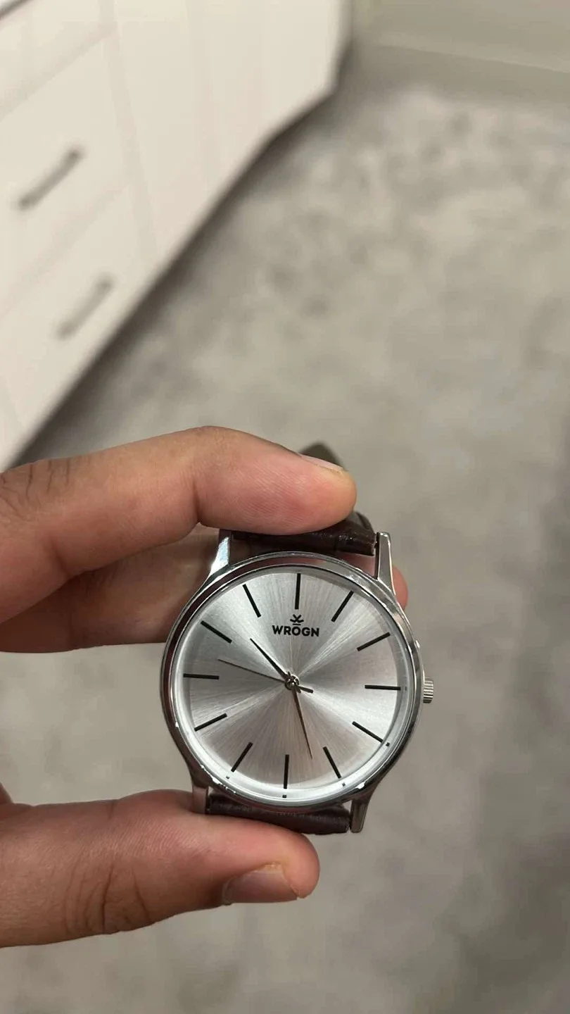 Wrogn Brown Leather Strap Watch image indicator(3)