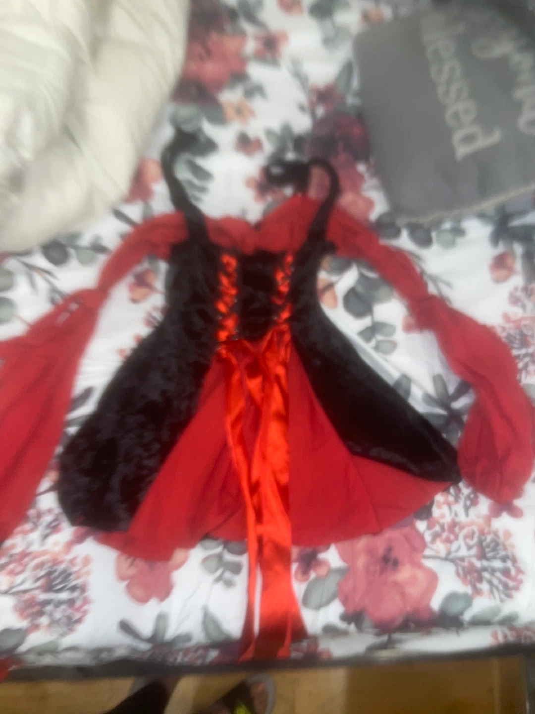 old times/vampire dress Red & Black Halloween costume Dress