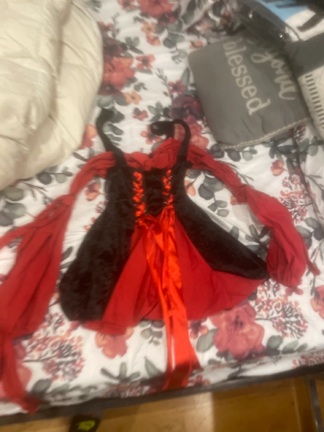 old times/vampire dress Red & Black Halloween costume Dress - photo 2