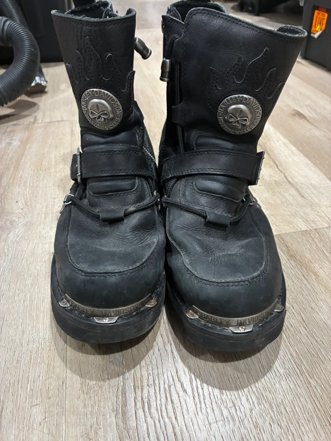 Harley Davidson Black Leather Motorcycle Boots