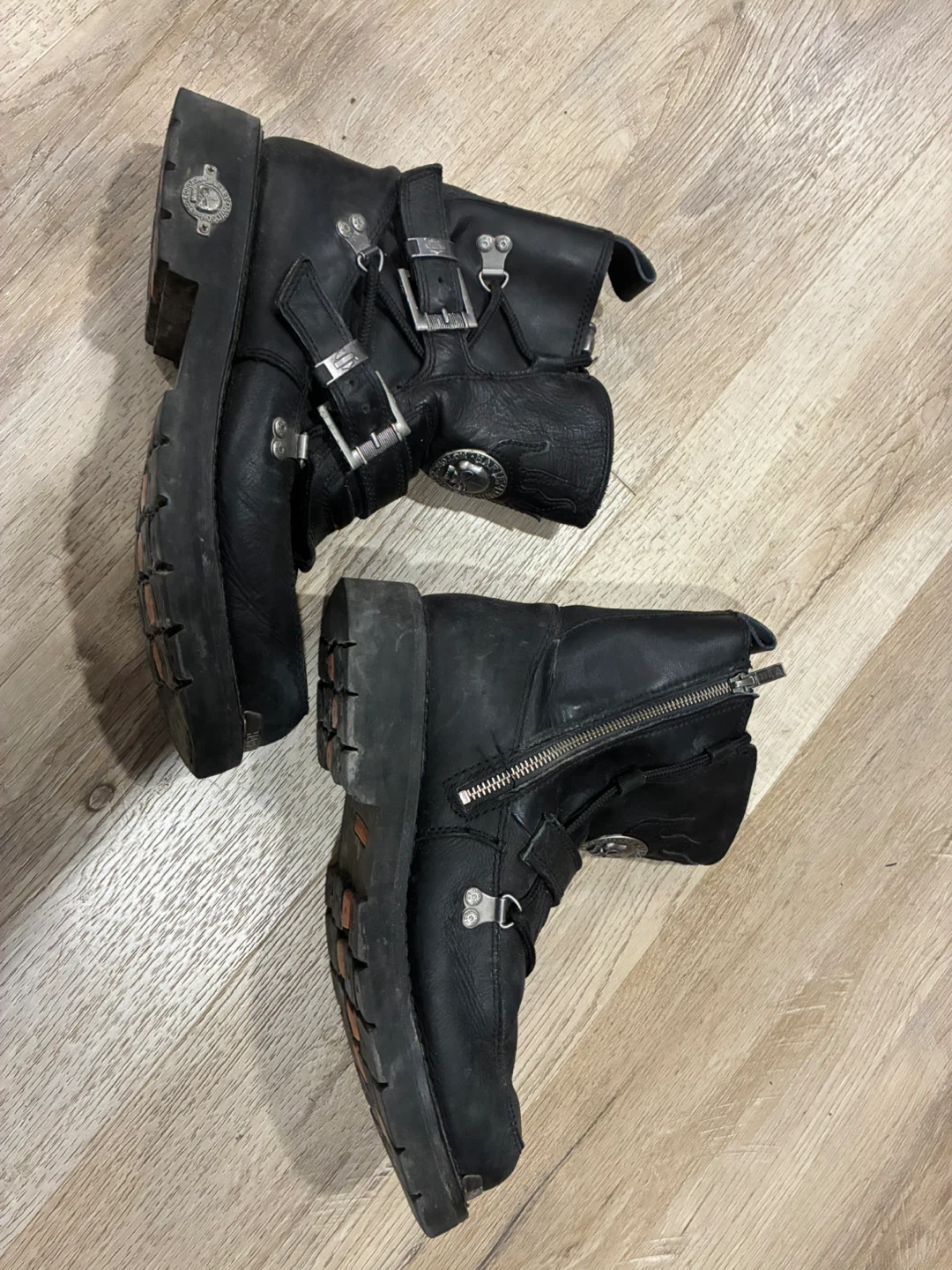 Harley Davidson Black Leather Motorcycle Boots - photo 3