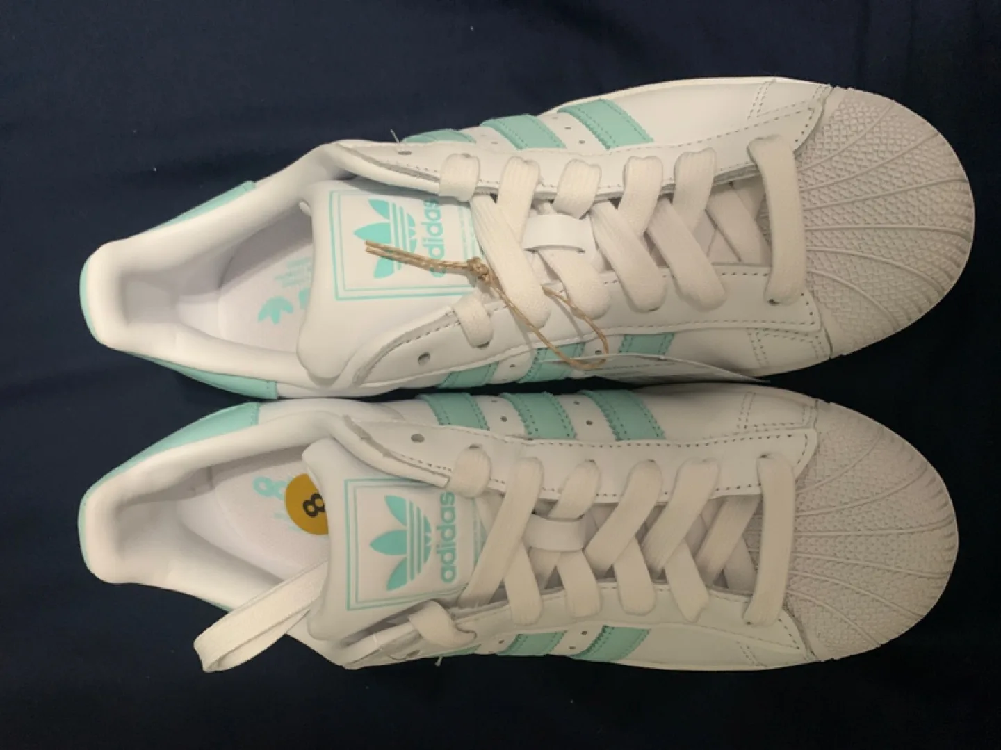 Adidas Superstar Women's Athletic Shoes White Teal Size 8 image indicator(3)