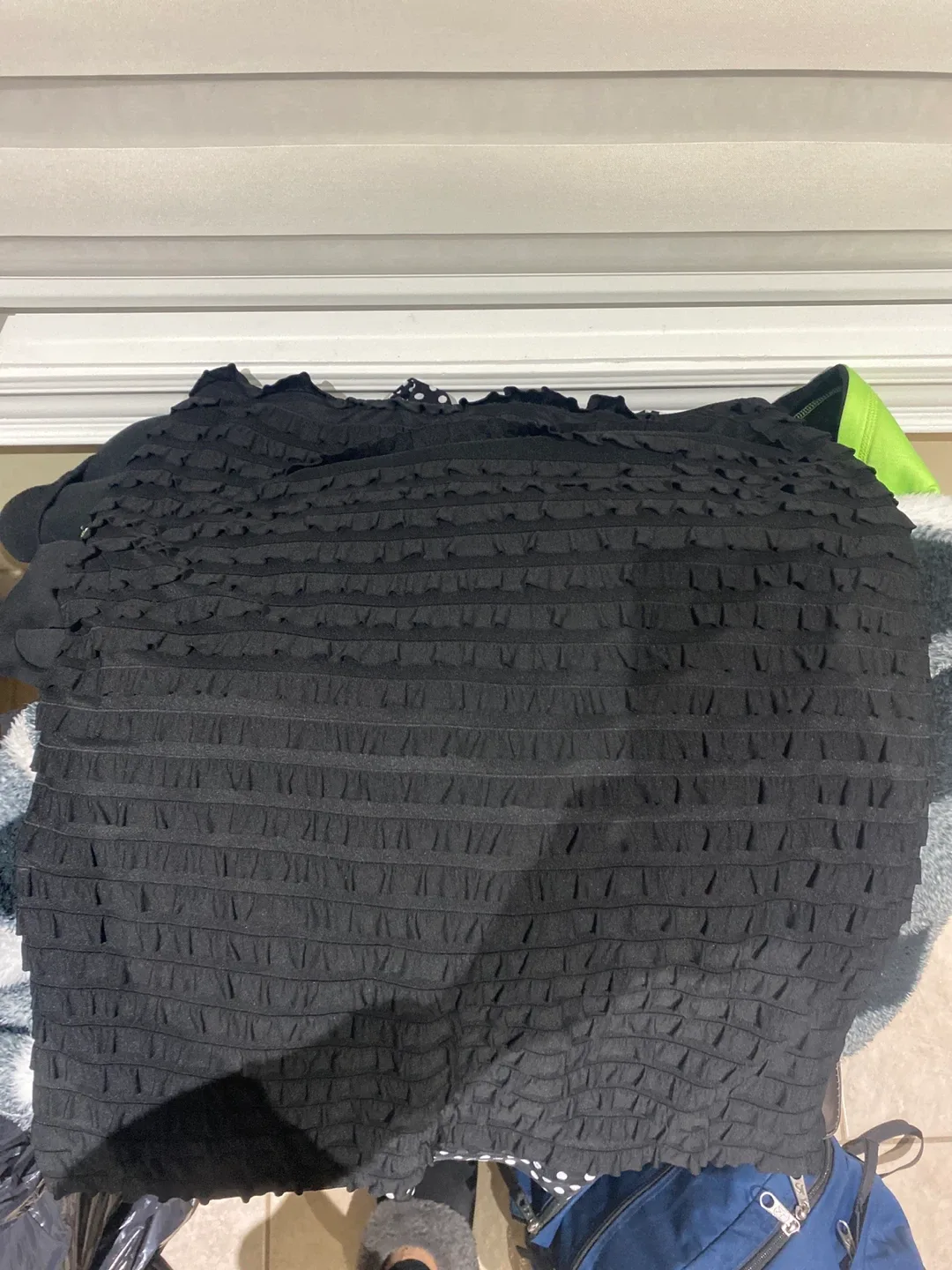 Joseph Ribkoff Black Ruffled Top - Size 14 thumbnail