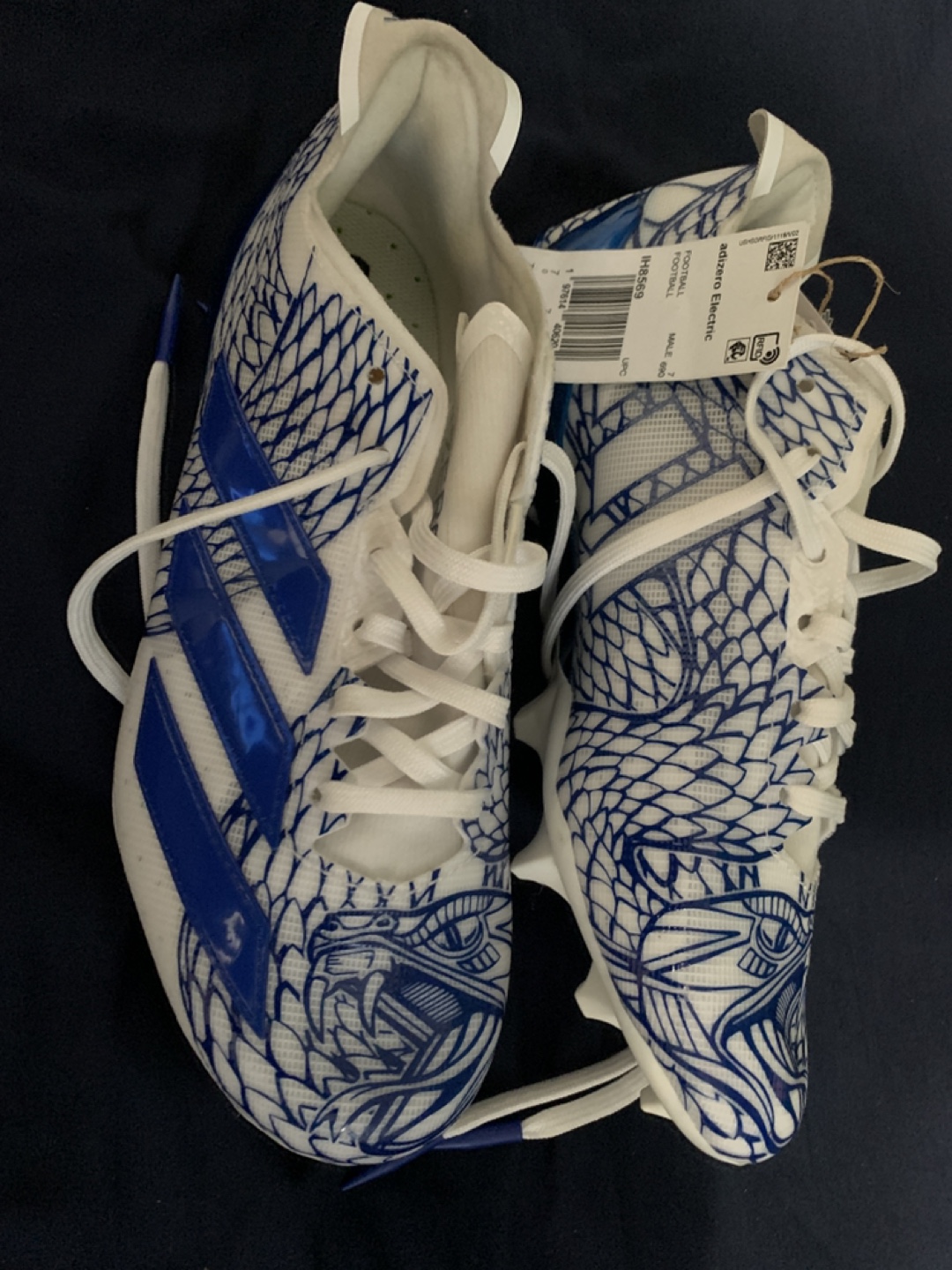 Adidas Adizero Electric Football Cleats Snakeskin Blue IH8569