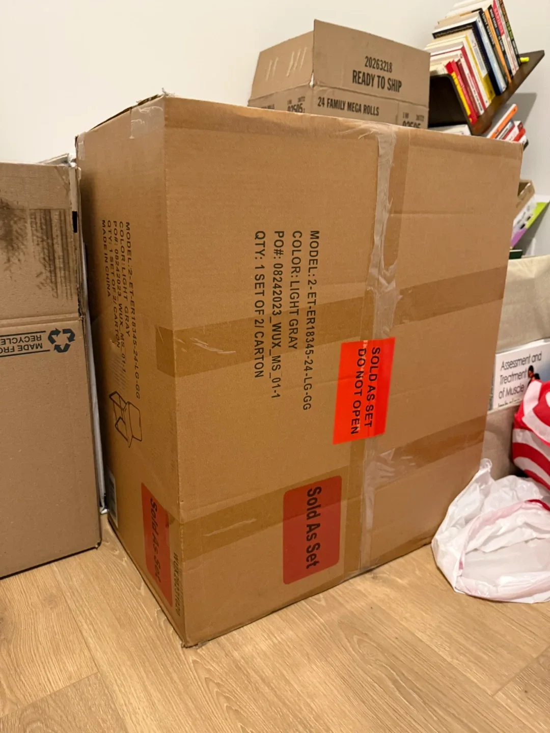 New Liekele Upholstered Counter Stools - Light Gray image indicator(3)