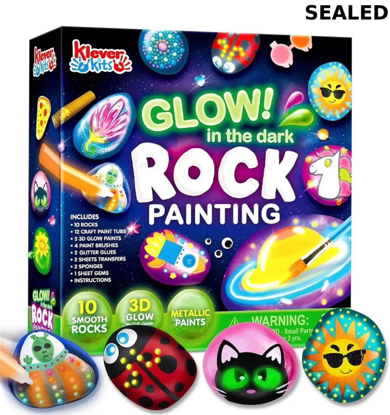 Klever Kits Glow in the Dark Rock Painting Kit thumbnail