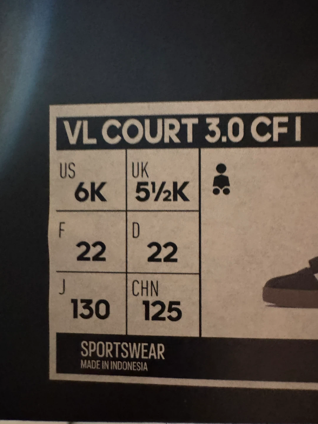Adidas VL Court 3.0 CF I Kids Shoes - Size 6K - photo 3