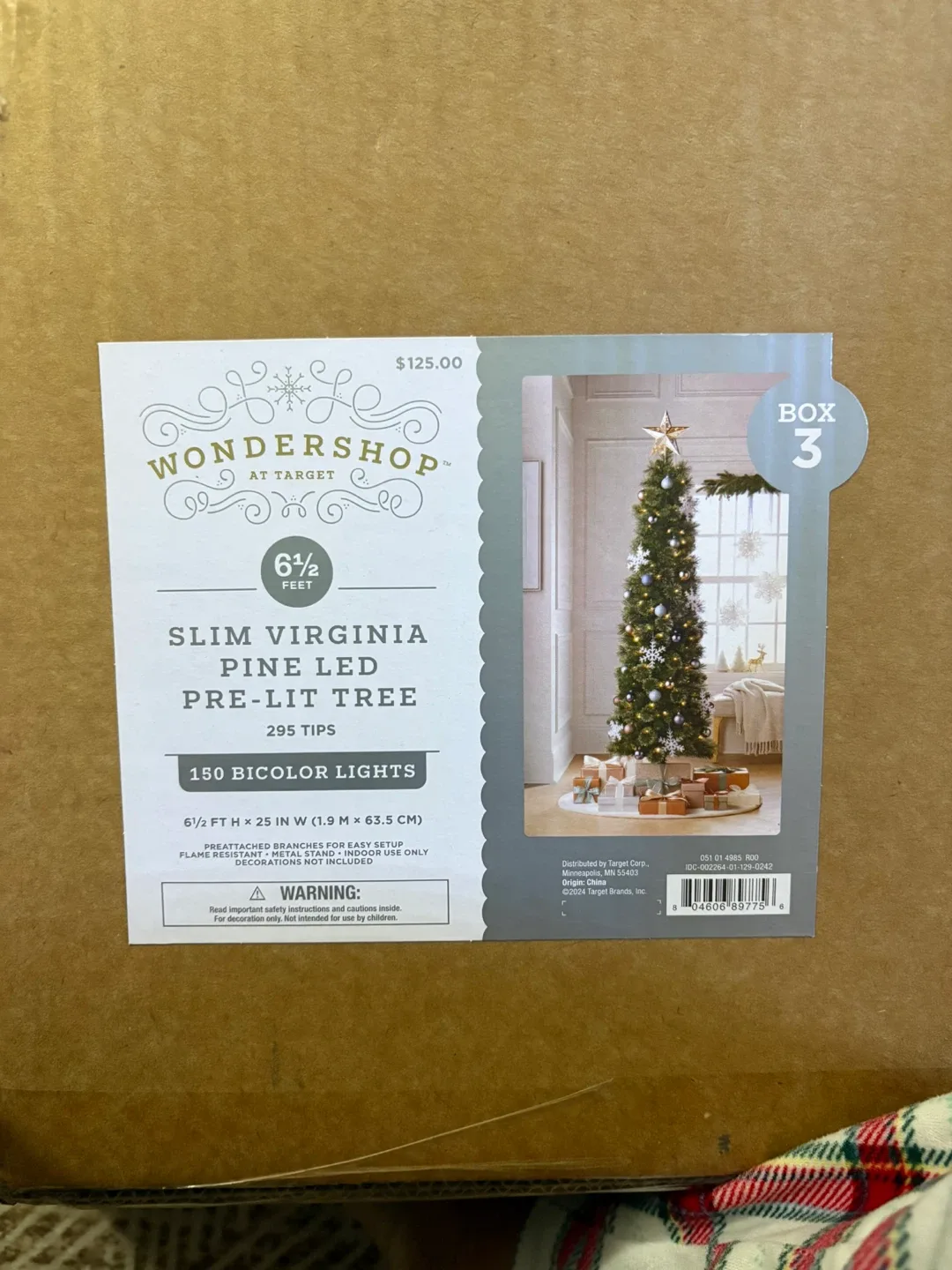 Wondershop 6.5ft Slim Virginia Pine LED Pre-Lit Tree thumbnail