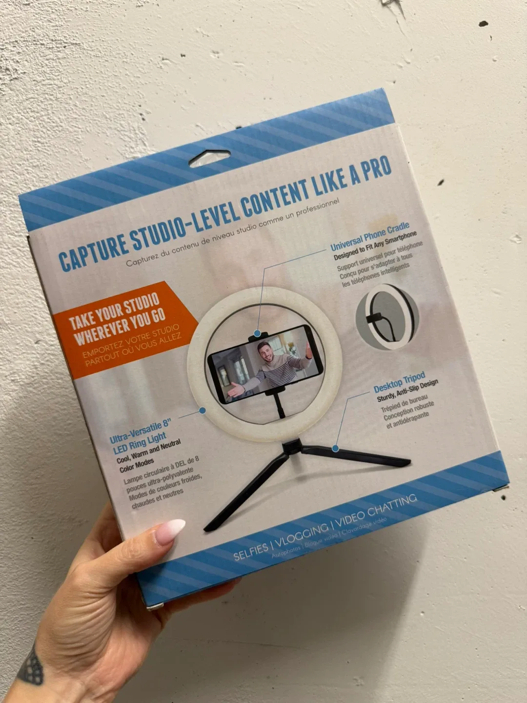 New Content Creator Selfie Stick with LED Ring Light image indicator(2)
