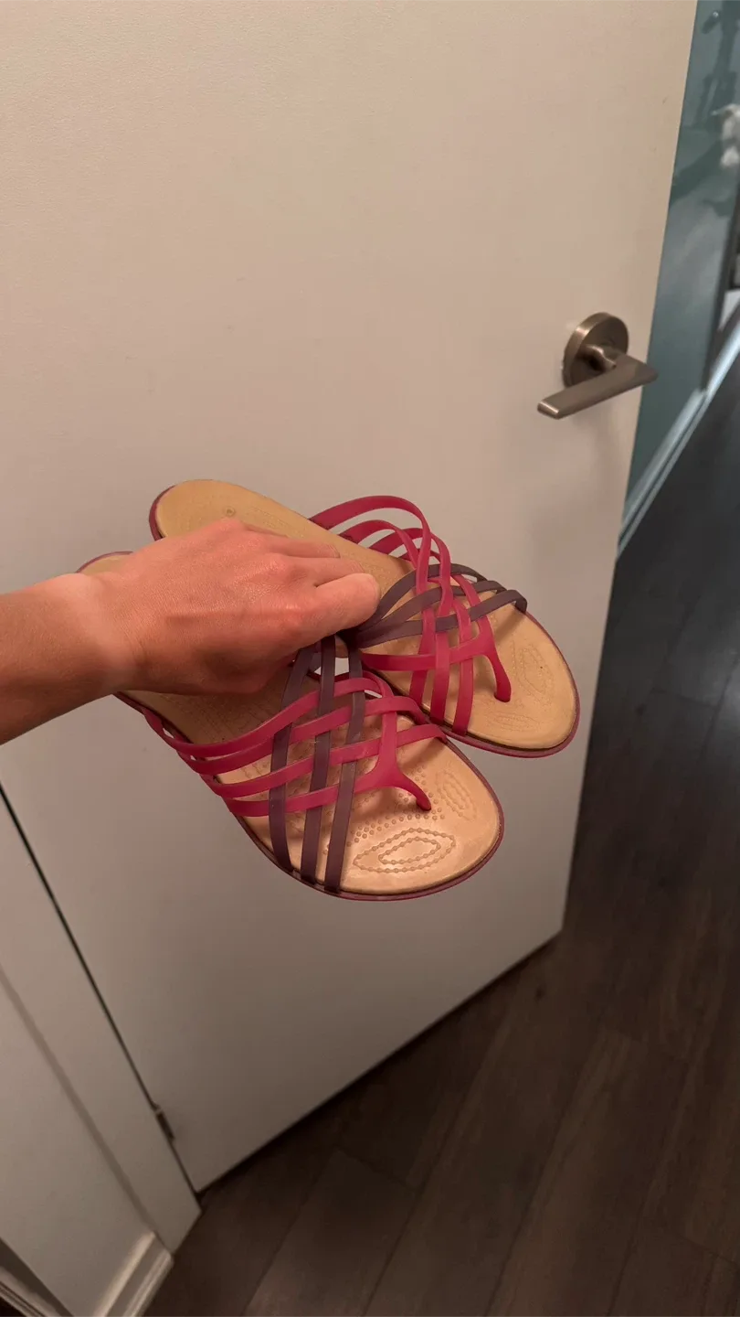 Crocs Sandals Size 6 Pink/Purple thumbnail