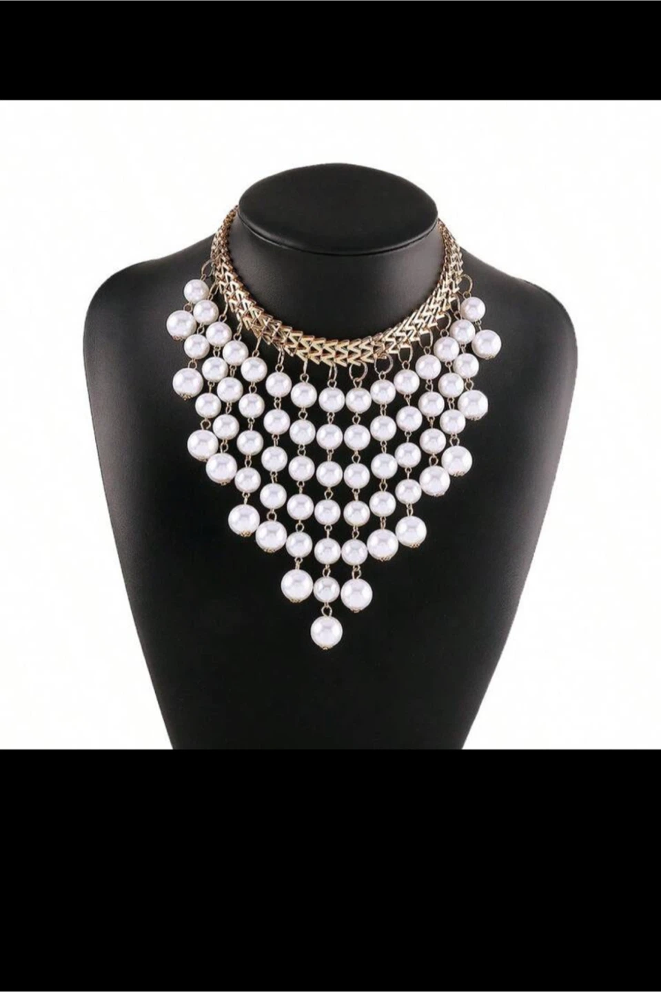 Pearl Statement Necklace - Gold Tone - photo 2