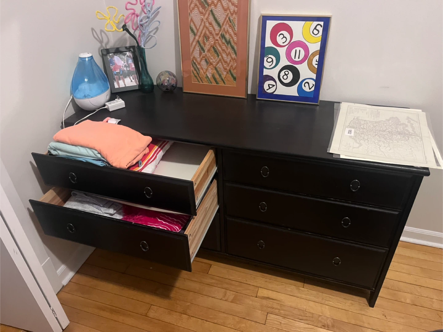 Free Black Dresser - Six Drawers