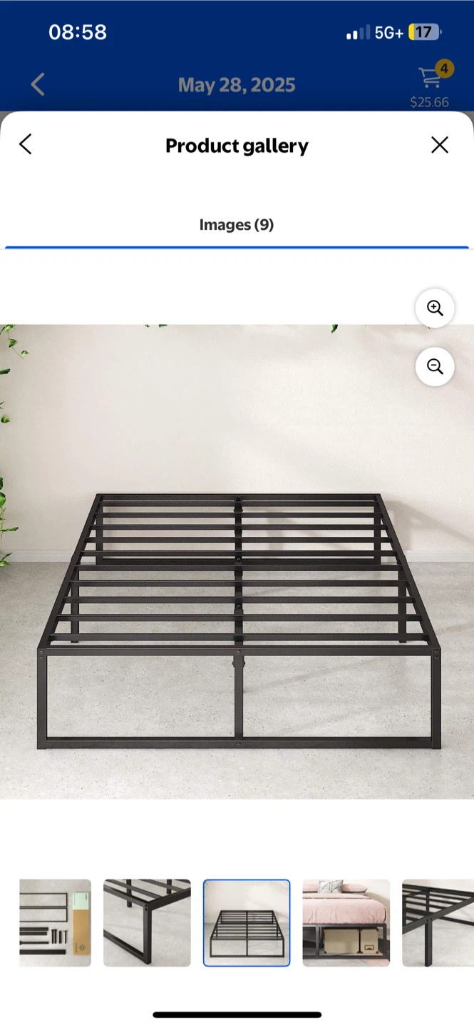 Zinus Loring Metal Platform Bed Frame queen - Black