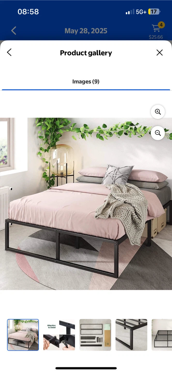 Zinus Loring Metal Platform Bed Frame queen - Black - photo 3