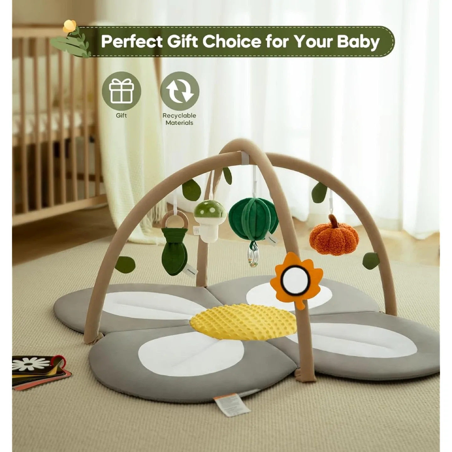 Baby Play Activity Gym Tummy Time Mat w 6 Toys image indicator(7)