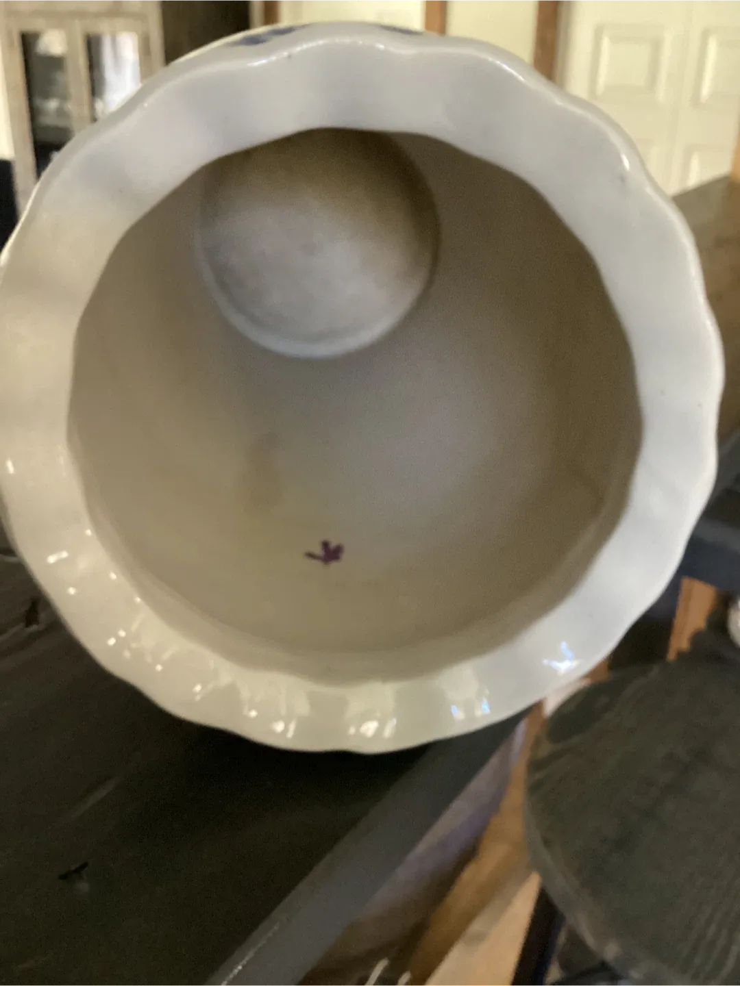 Blue & White Floral Vase - 12" tall, 7" diameter image indicator(4)