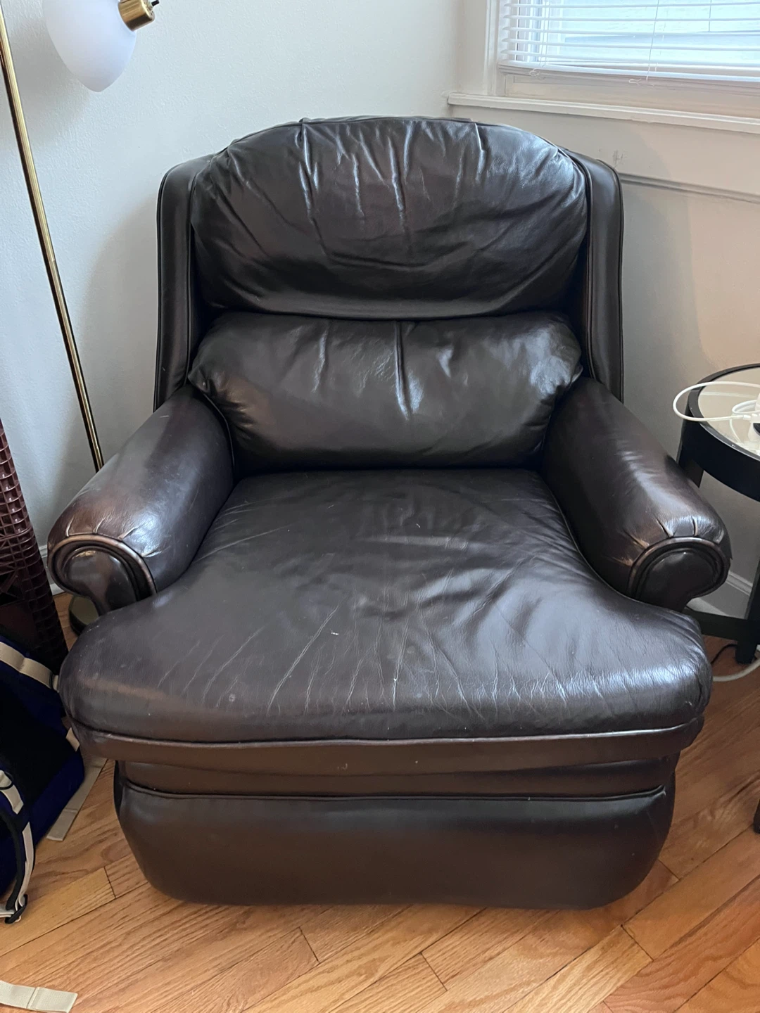 Reclining Brown Leather Armchair - photo 4