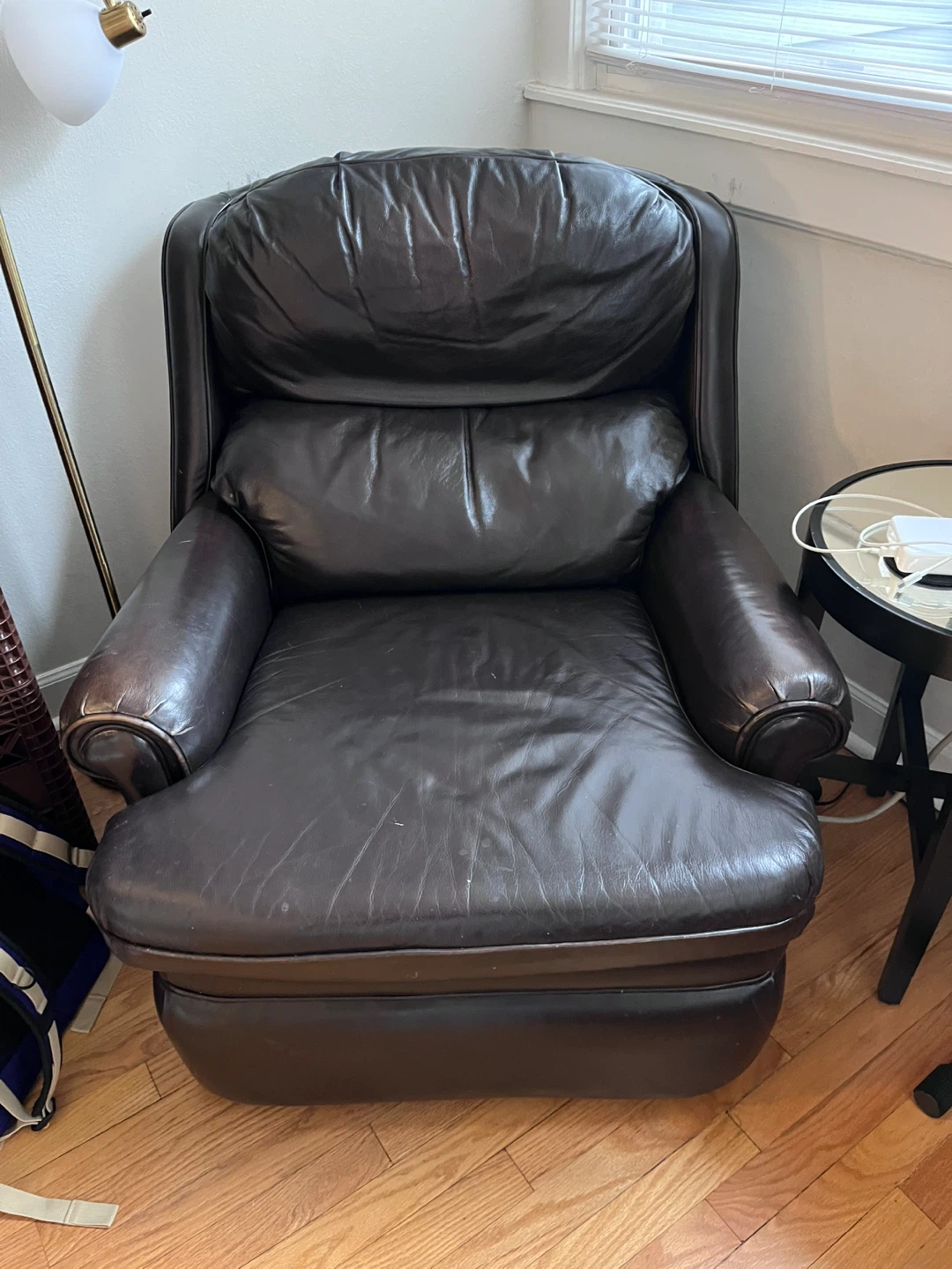 Reclining Brown Leather Armchair - photo 2