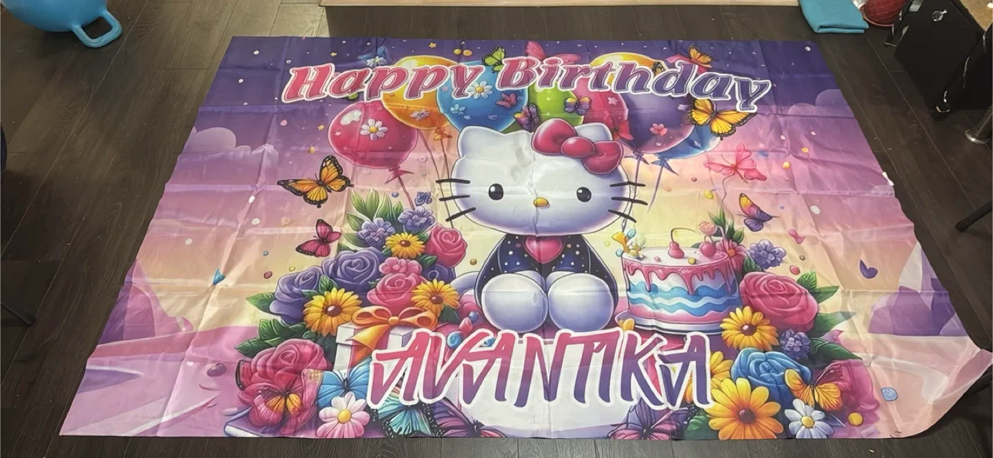 Hello Kitty Birthday Backdrop