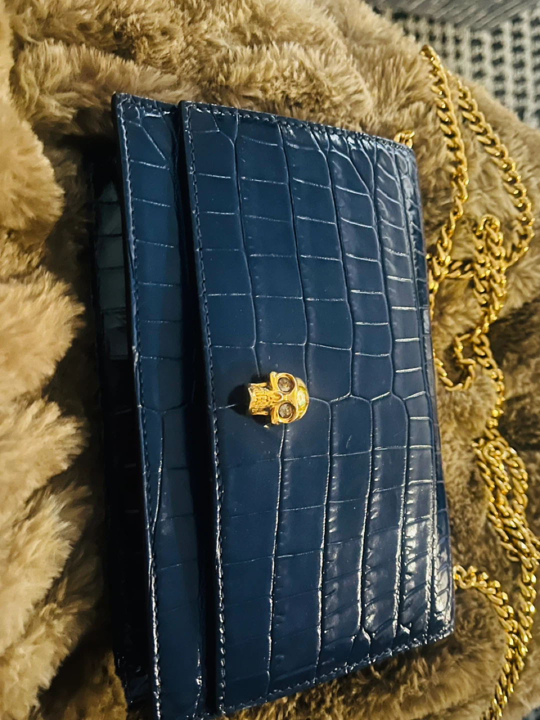 Alexander McQueen Wallet on Chain - Blue - photo 3