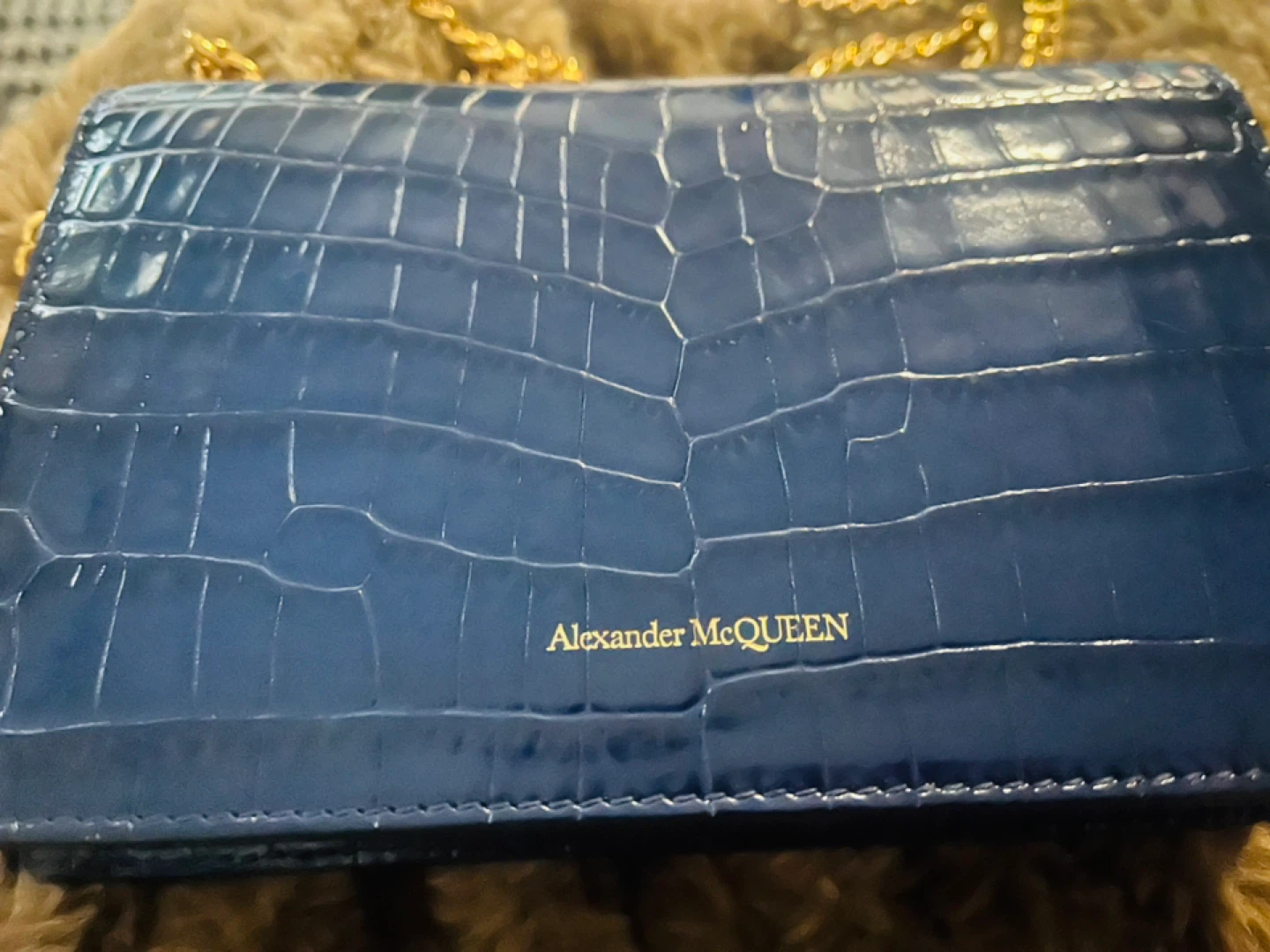 Alexander McQueen Wallet on Chain - Blue - photo 5