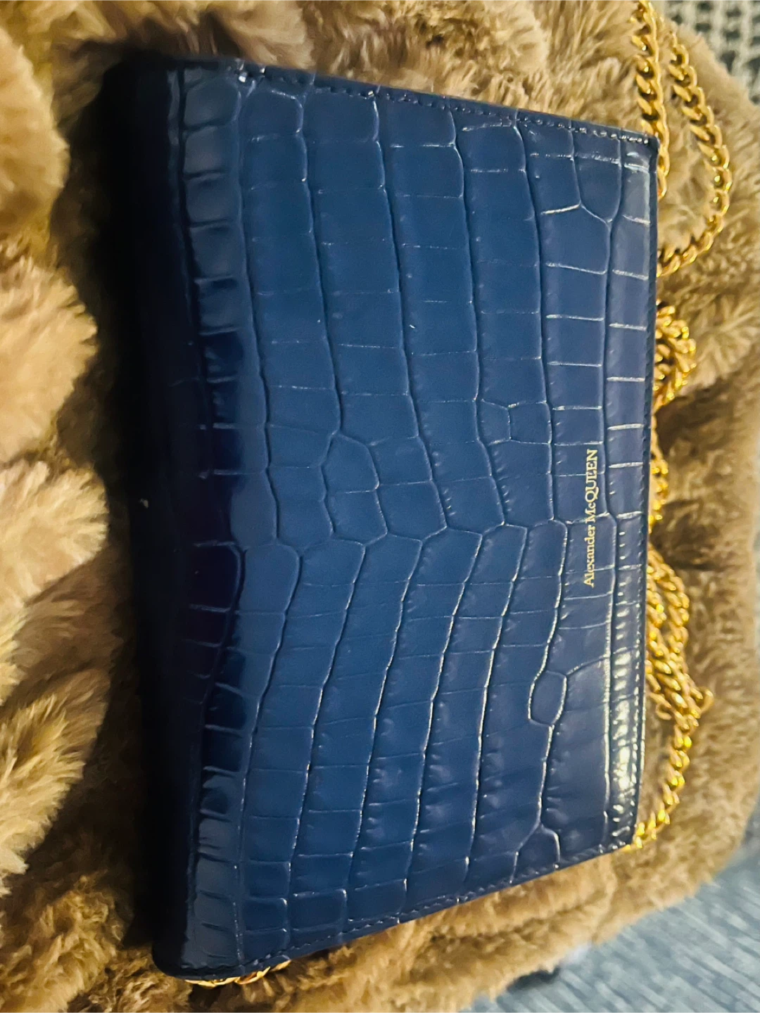 Alexander McQueen Wallet on Chain - Blue - photo 4