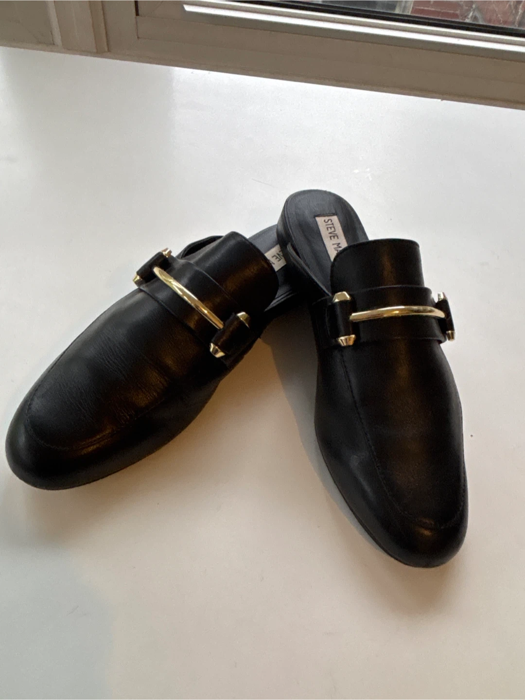 Steve Madden Kera Black Leather Mules - Size 8M - photo 2