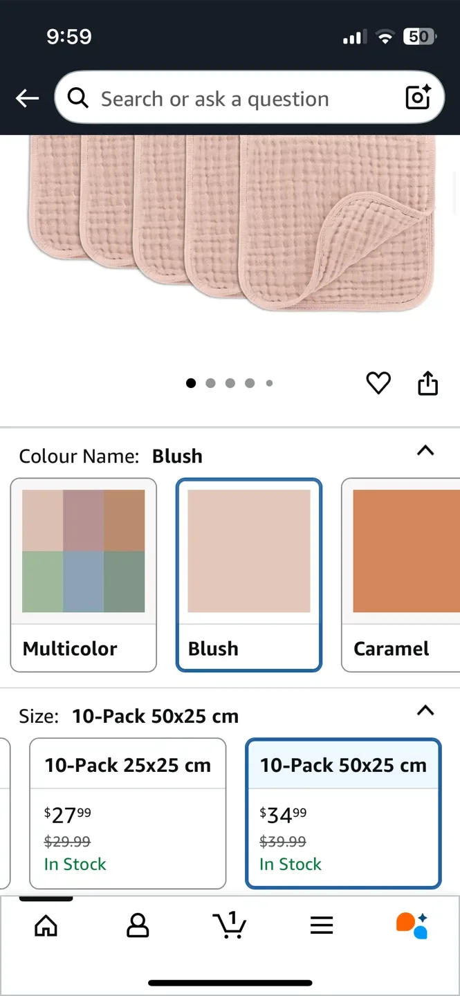 Comfy Cubs Muslin Burp Cloths (used) - Blush, 10-Pack image indicator(2)