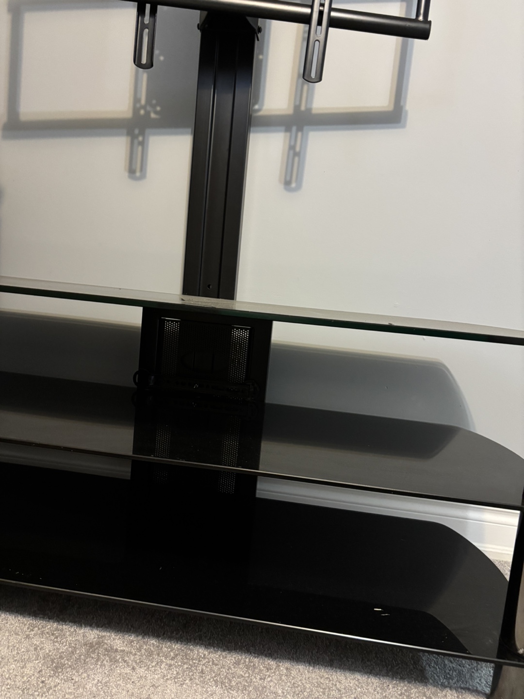 Black Glass TV Stand with Mount - photo 3