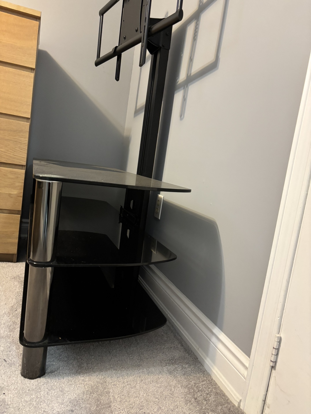 Black Glass TV Stand with Mount - photo 2