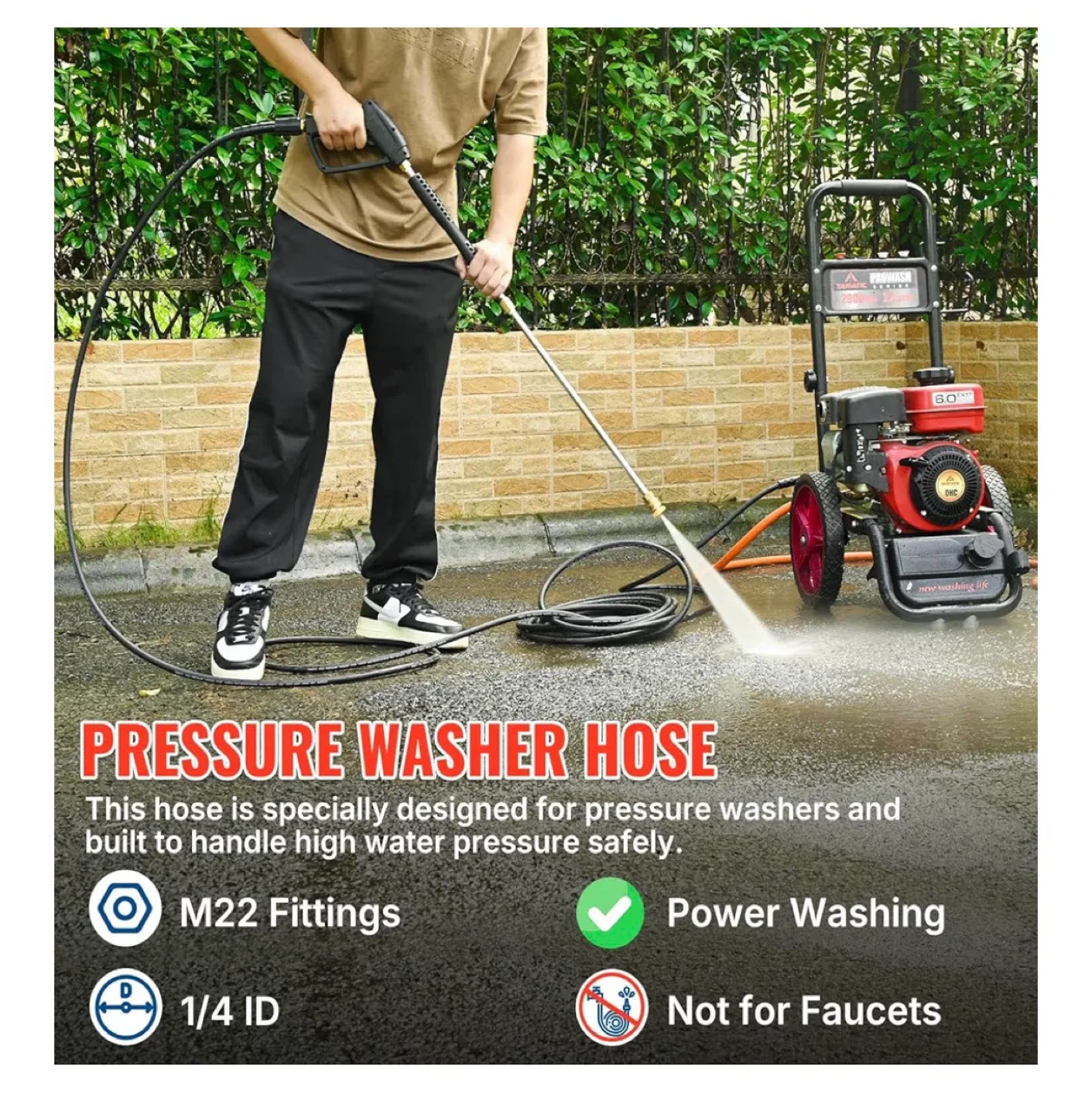 YAMATIC 50 FT Pressure Washer Hose image indicator(2)