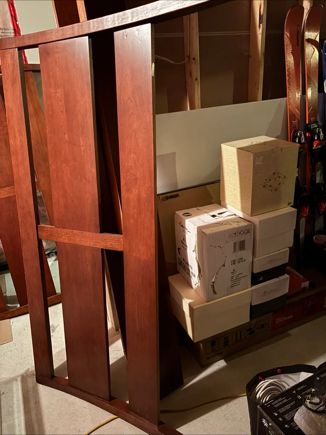 Queen Teak Sleigh Bed Frame with FootPost image indicator(3)