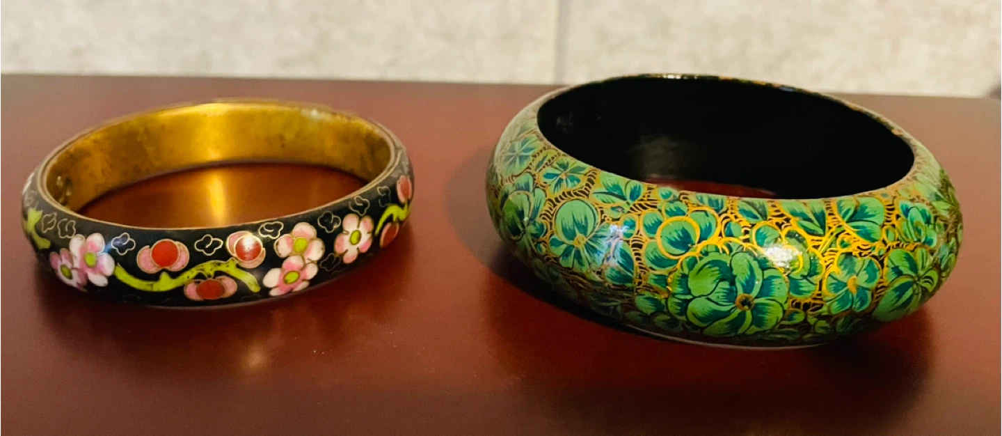 Floral bangle bracelets