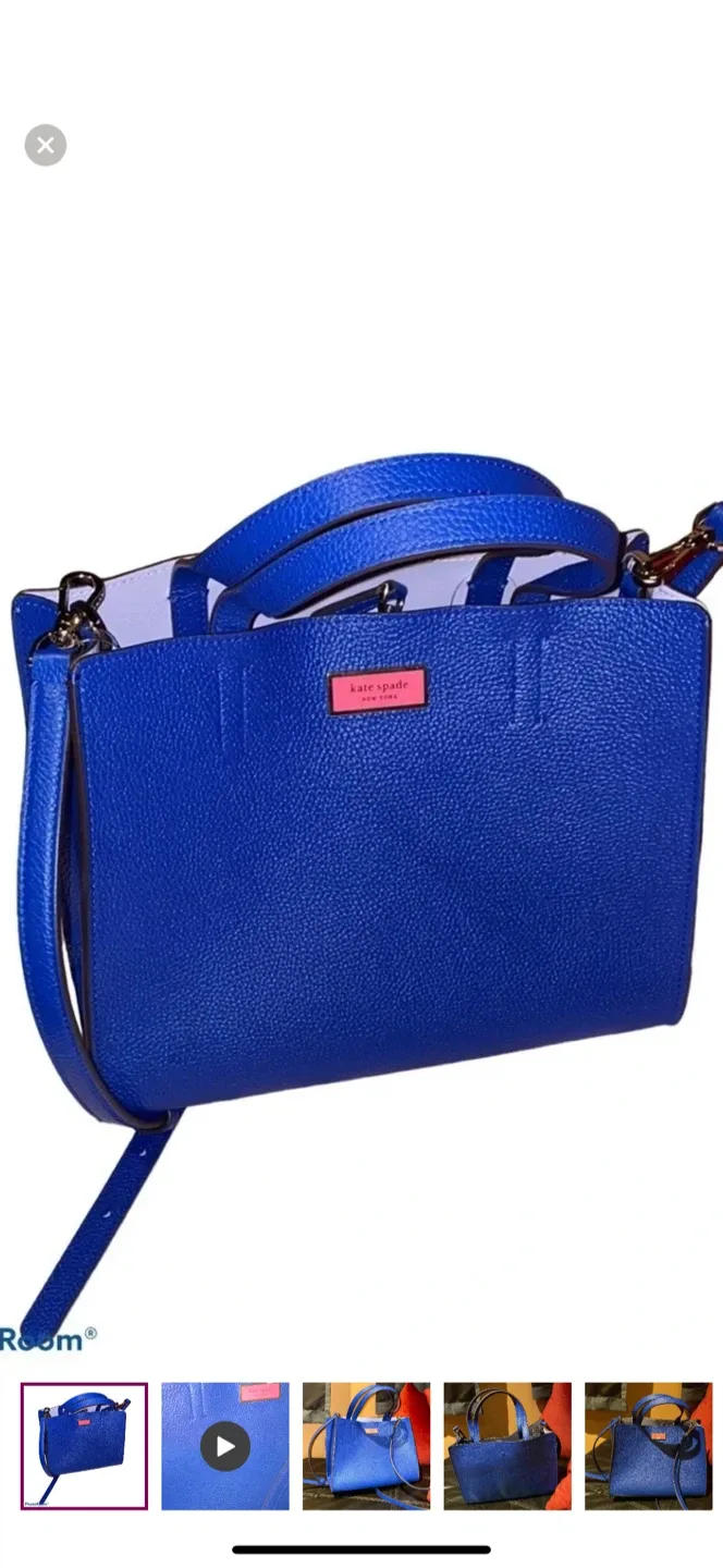 Kate Spade Blue Leather Satchel thumbnail