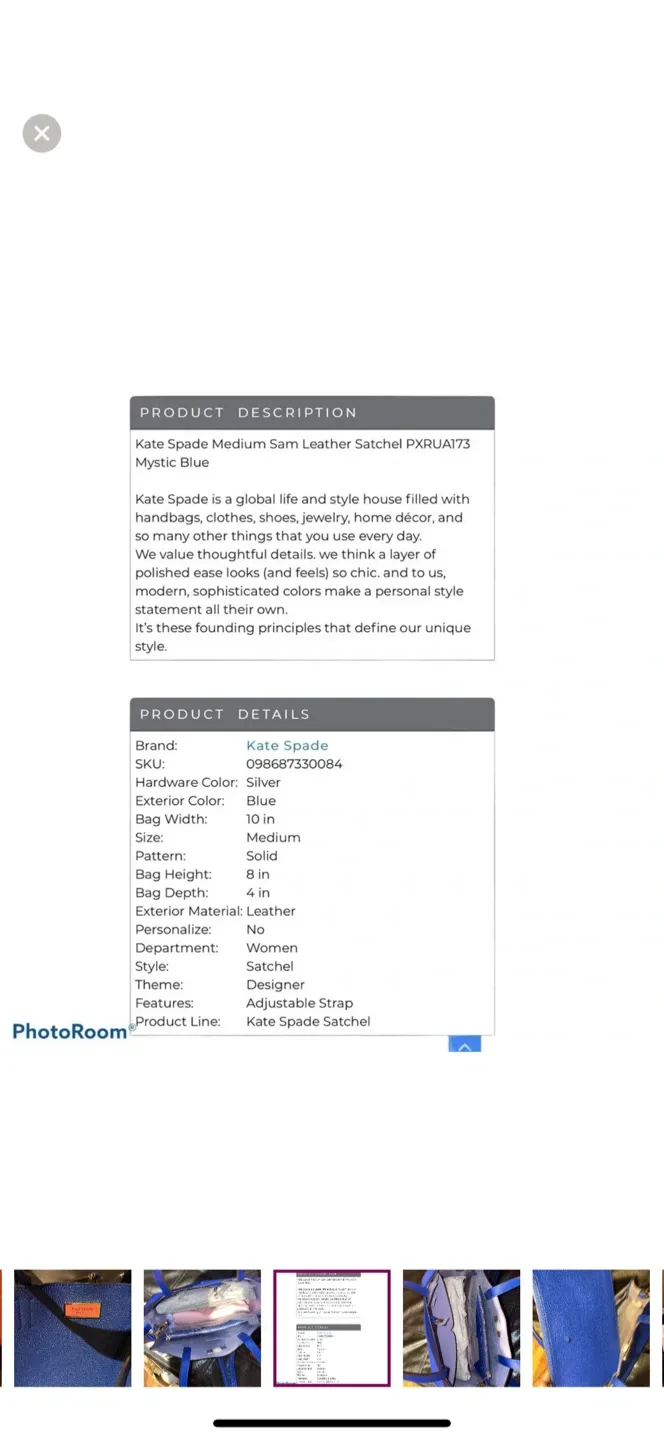 Kate Spade Blue Leather Satchel image indicator(6)