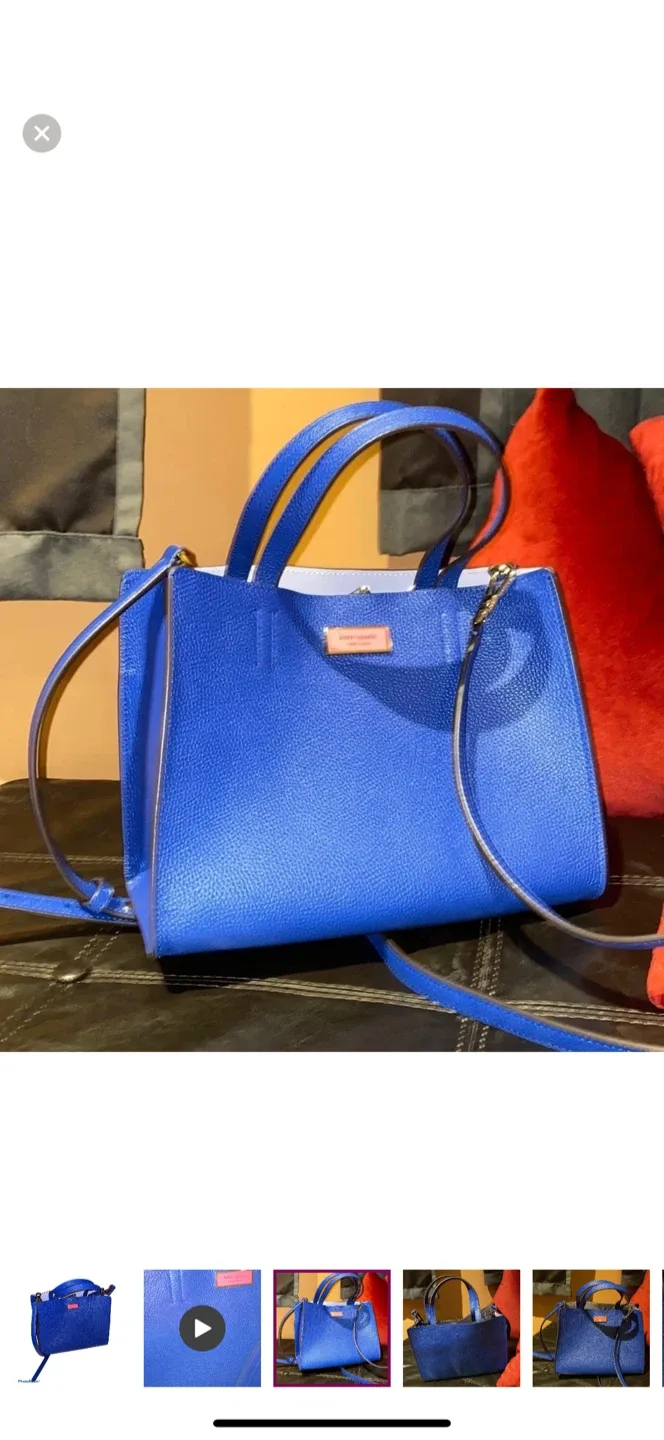 Kate Spade Blue Leather Satchel image indicator(4)