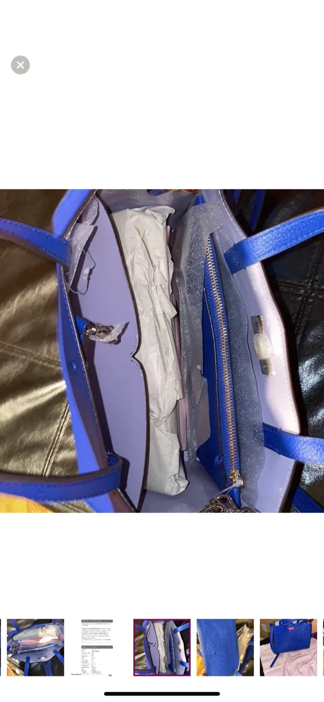 Kate Spade Blue Leather Satchel image indicator(3)