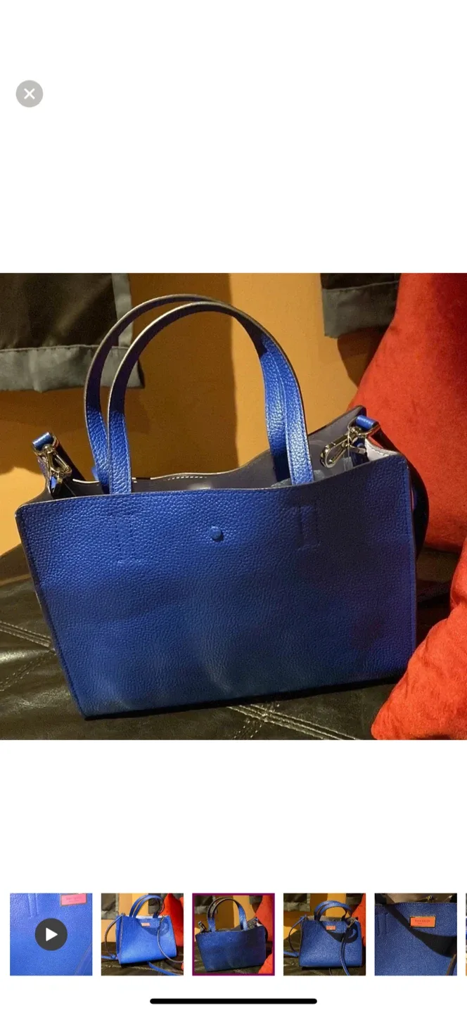 Kate Spade Blue Leather Satchel image indicator(5)